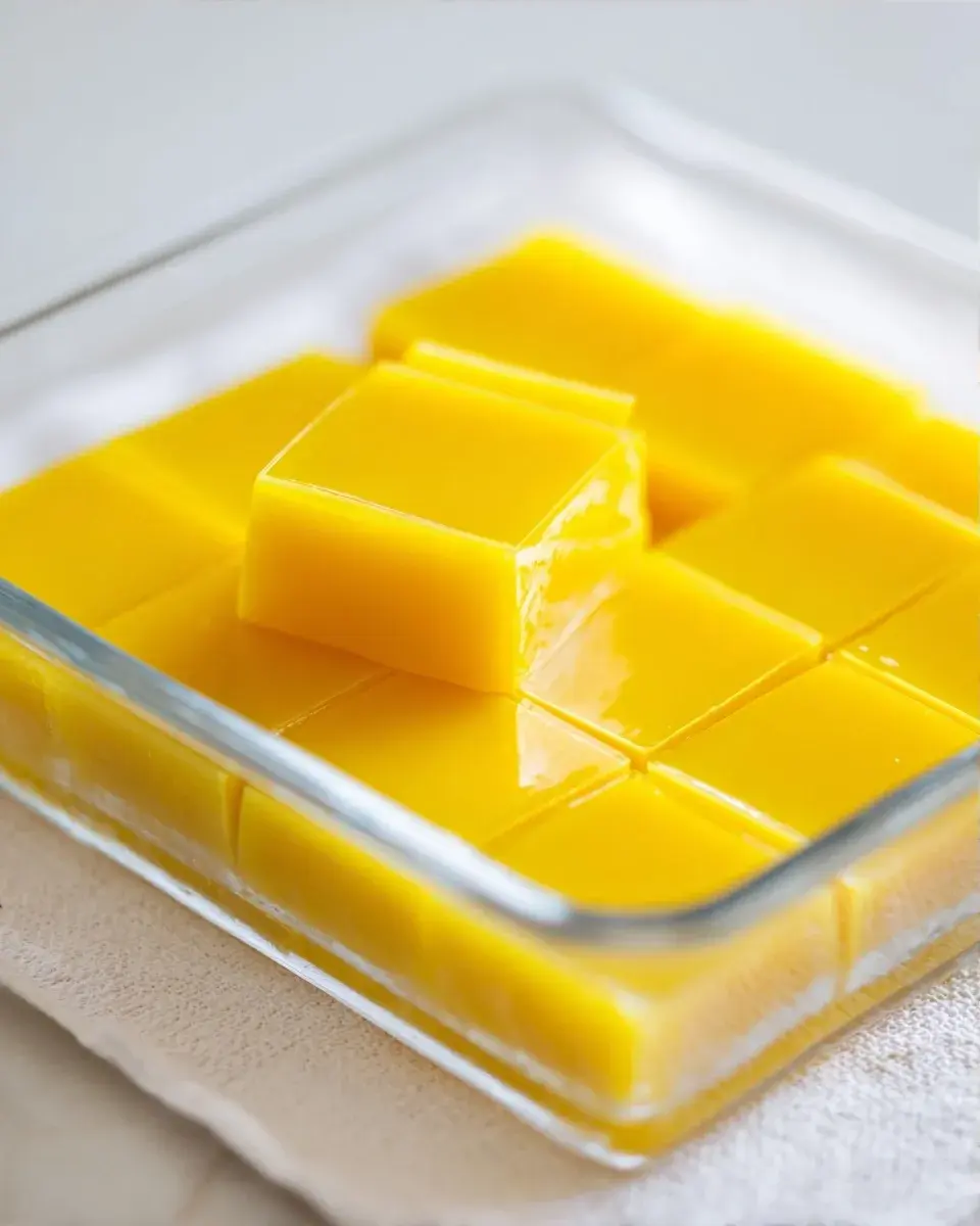 Close‑up of smooth gelatin texture