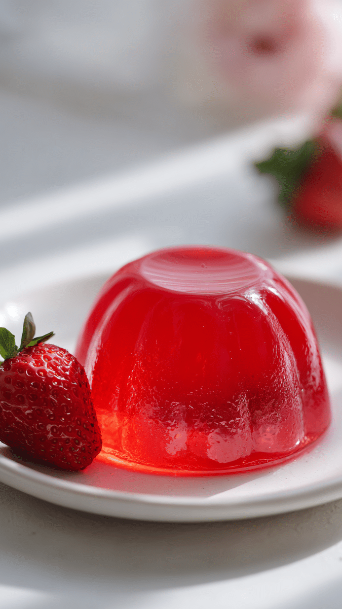 Close-up of Watermelon Jello texture