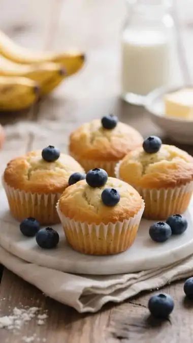 Banana blueberry muffins