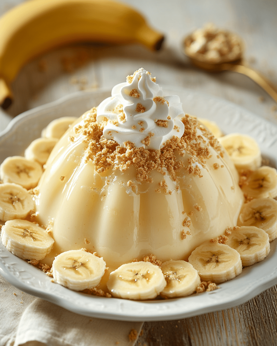 Close-up of Banana Cream Jello texture