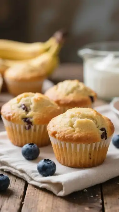 Banana muffins with yogurt