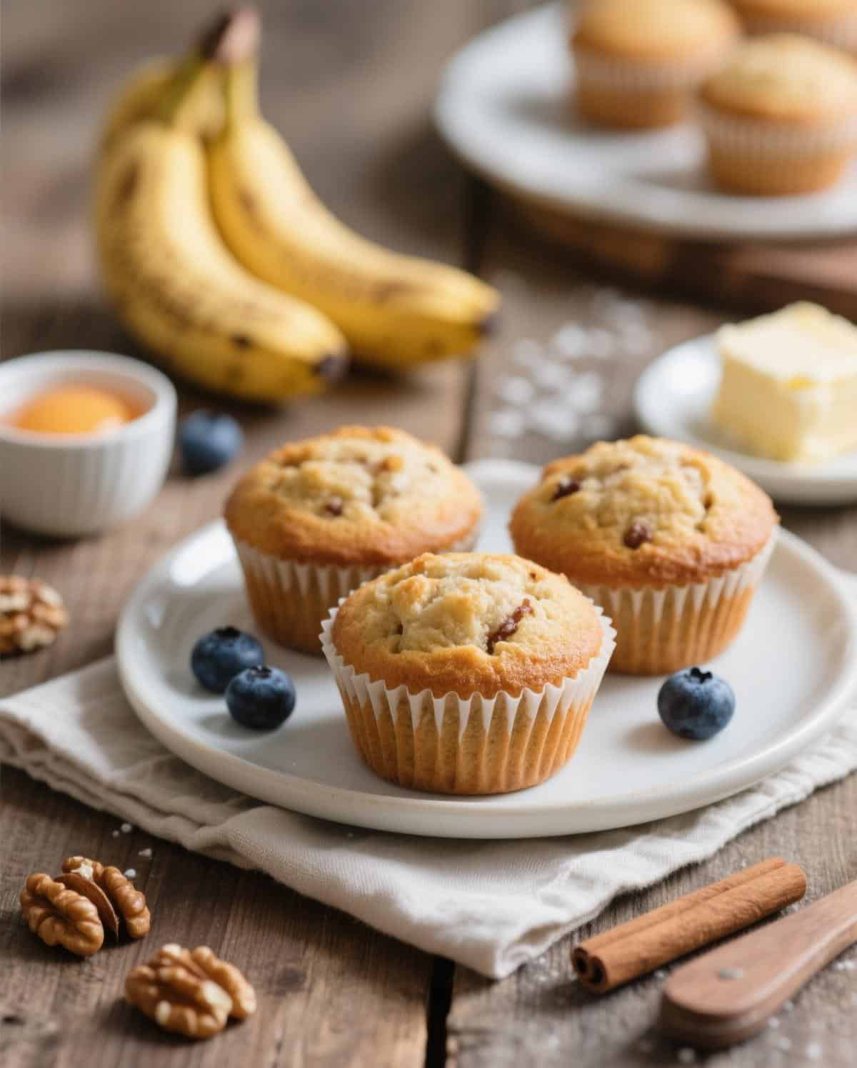 Banana walnut muffins