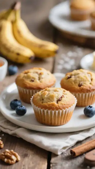 Banana walnut muffins
