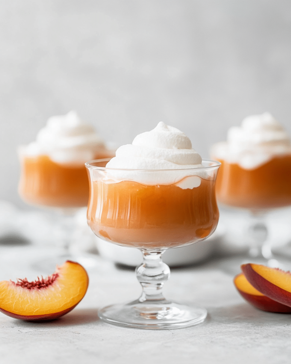 Close-up of Peach Gelatin Texture