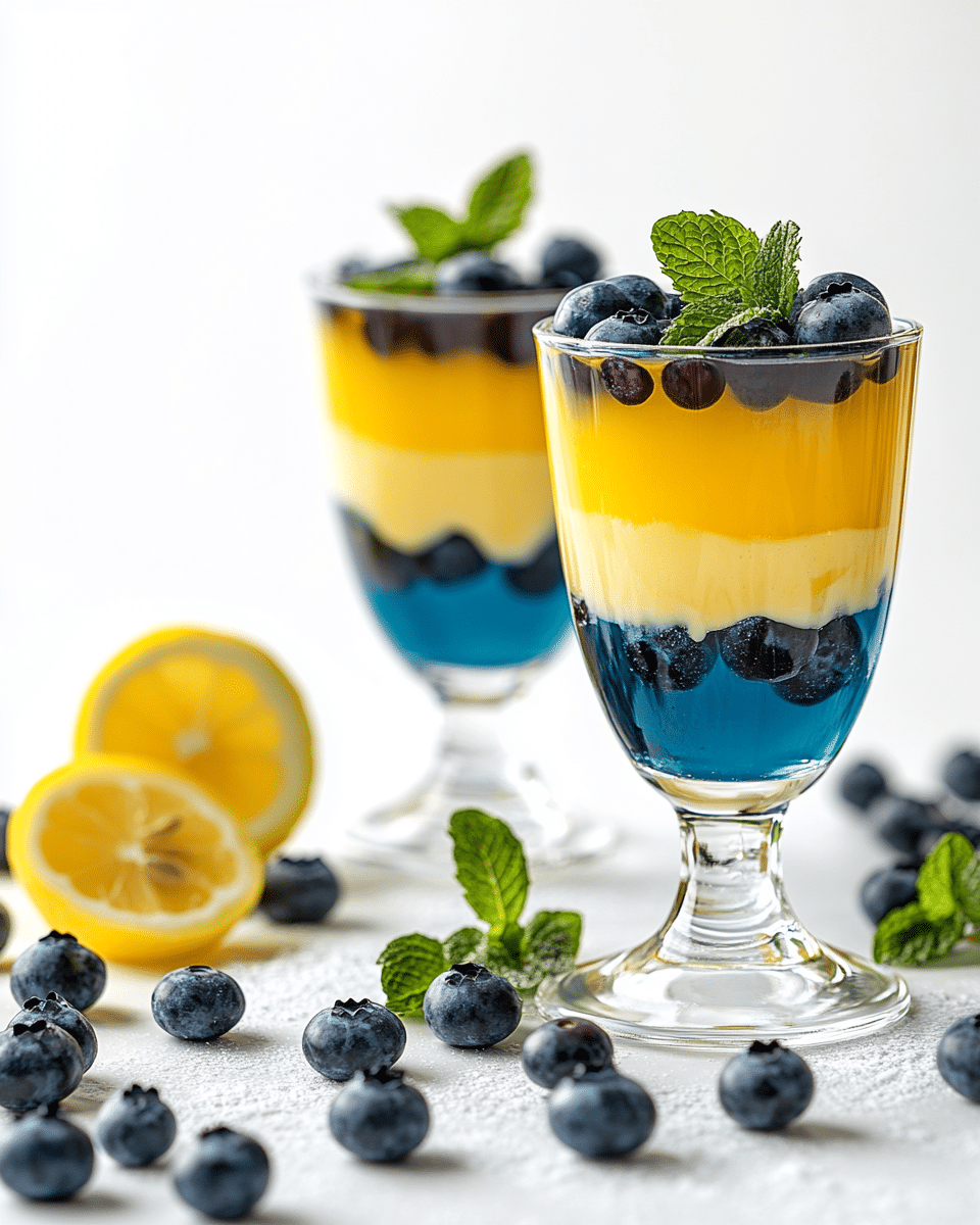 Close-up of Jello Cup with Blueberries