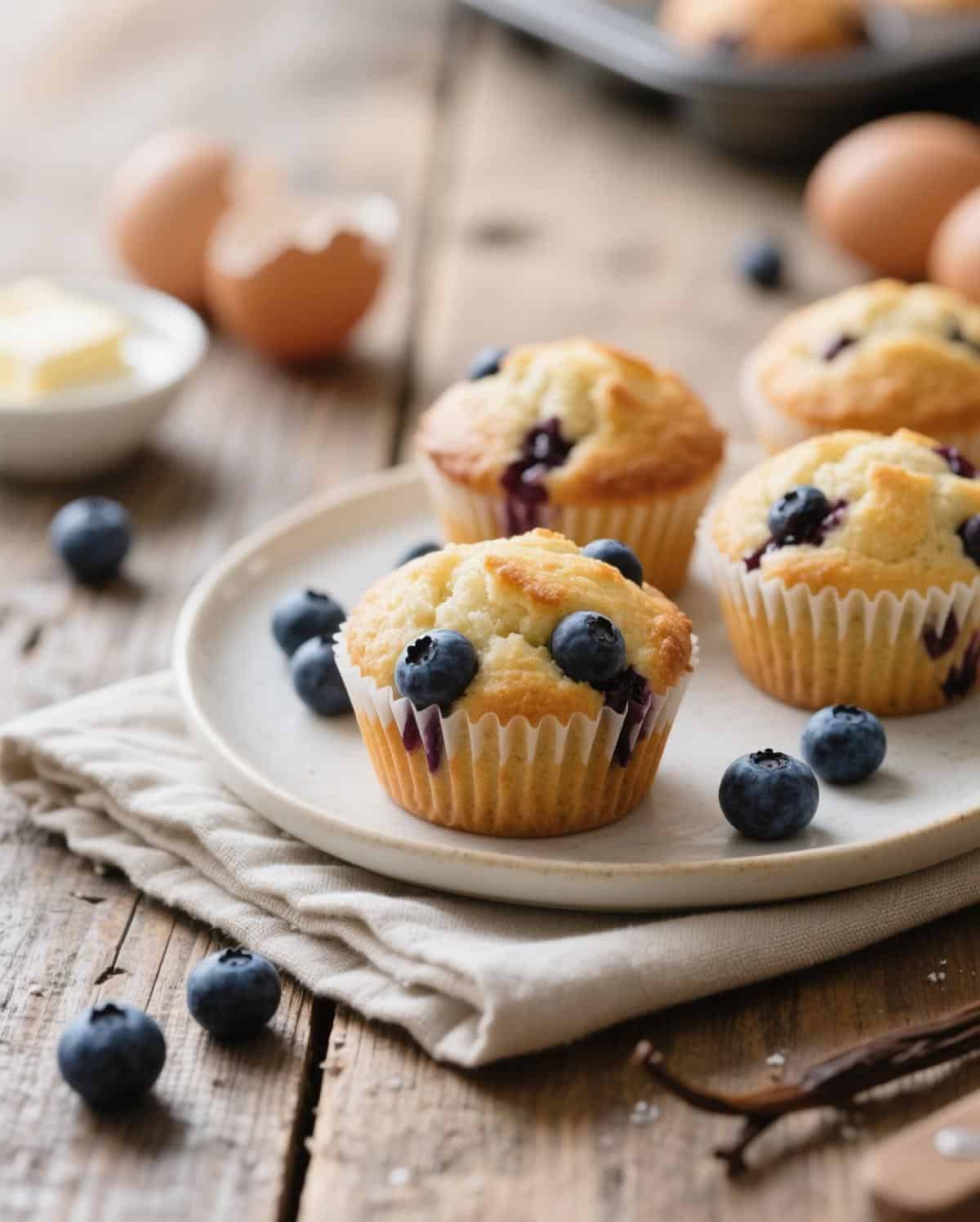 Sour Cream Blueberry Muffins