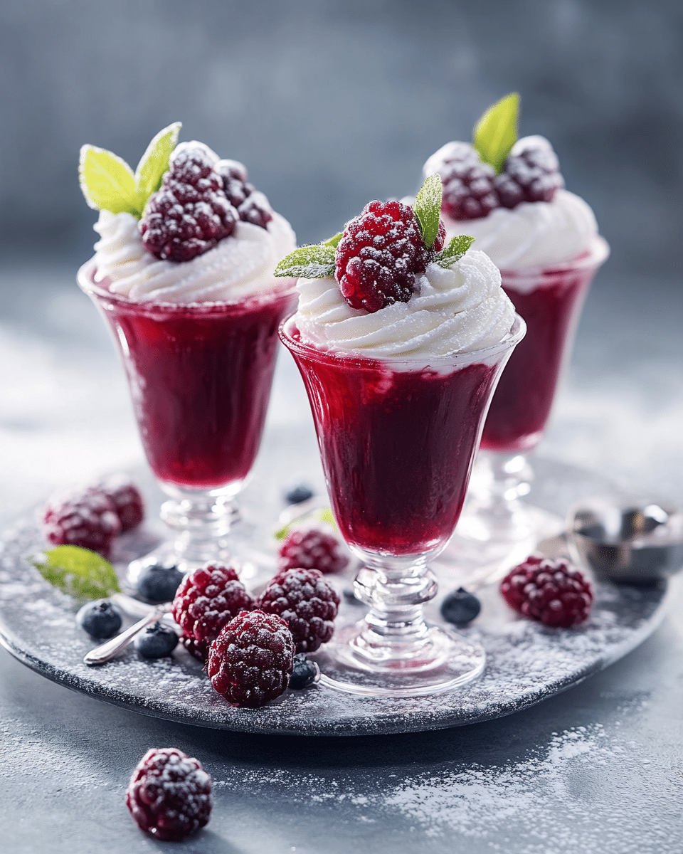 Close-up of boysenberry jello