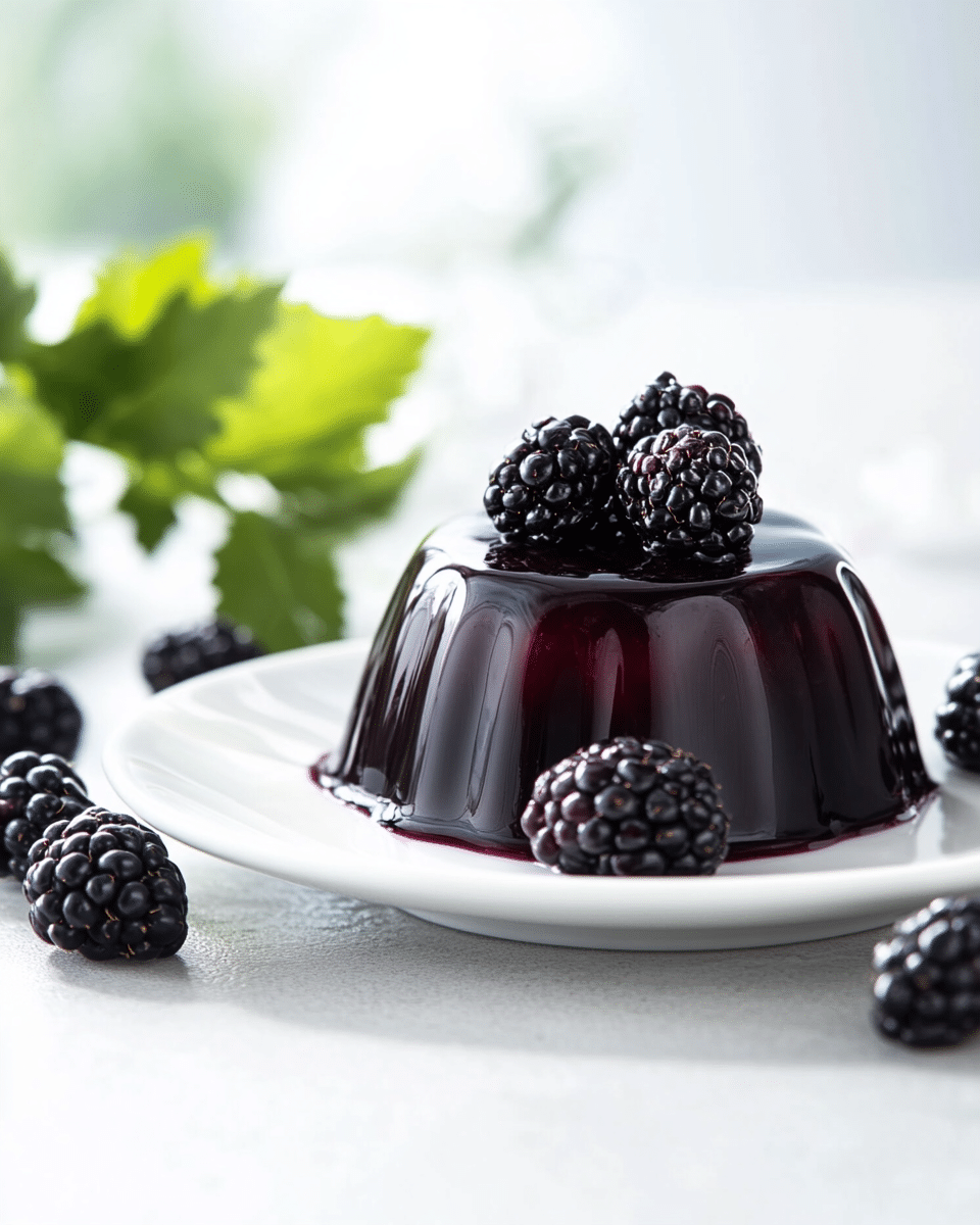 Close-up of Blackberry Gelatin Texture