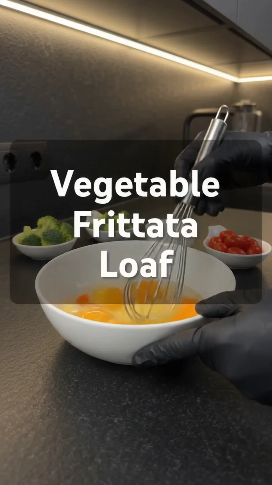 Cheesy Broccoli Meat Stacks with Roasted Cauliflower – whisking eggs in a bowl