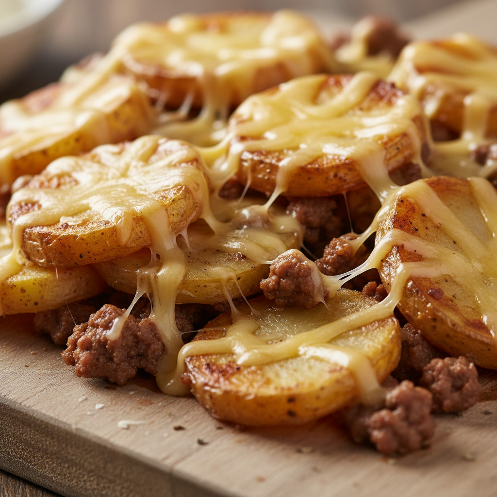 Cheesy Ground Beef and Potatoes Cheesy Ground Beef and Potatoes