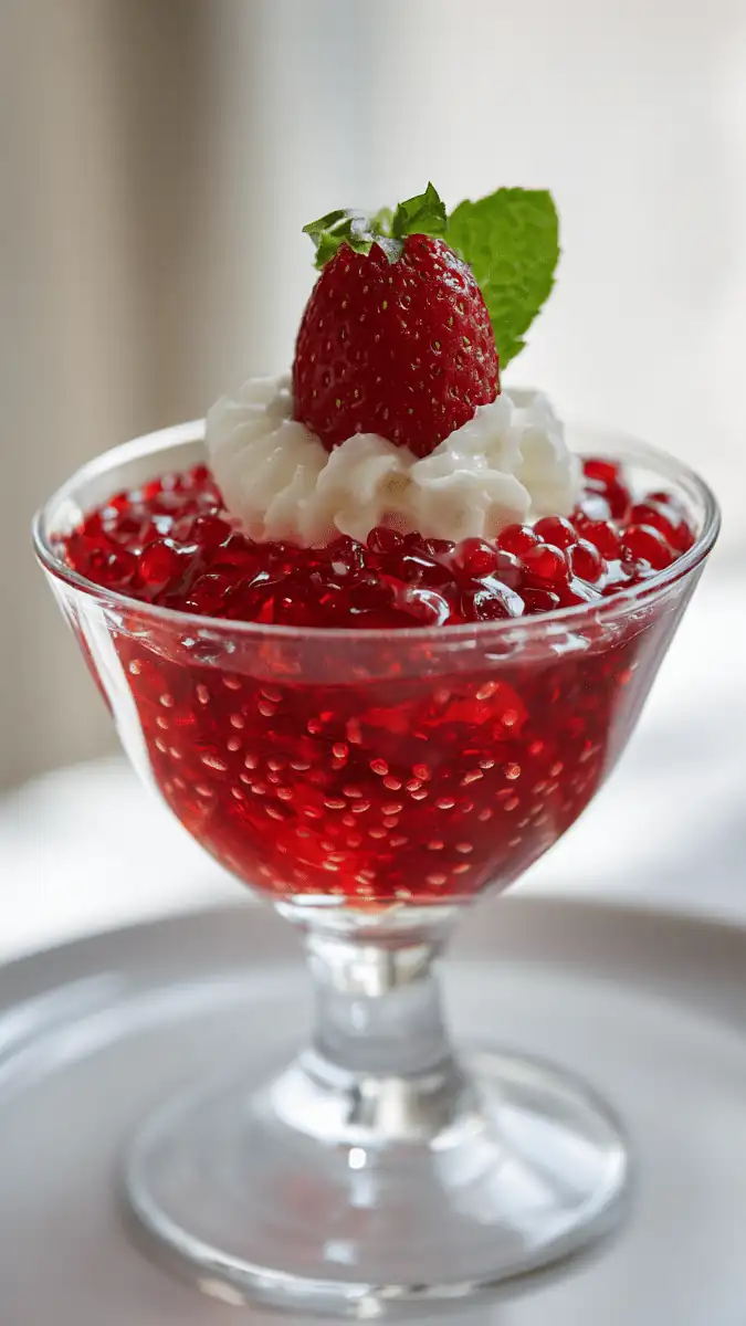 Close-up of Chia Seed Gelatin texture