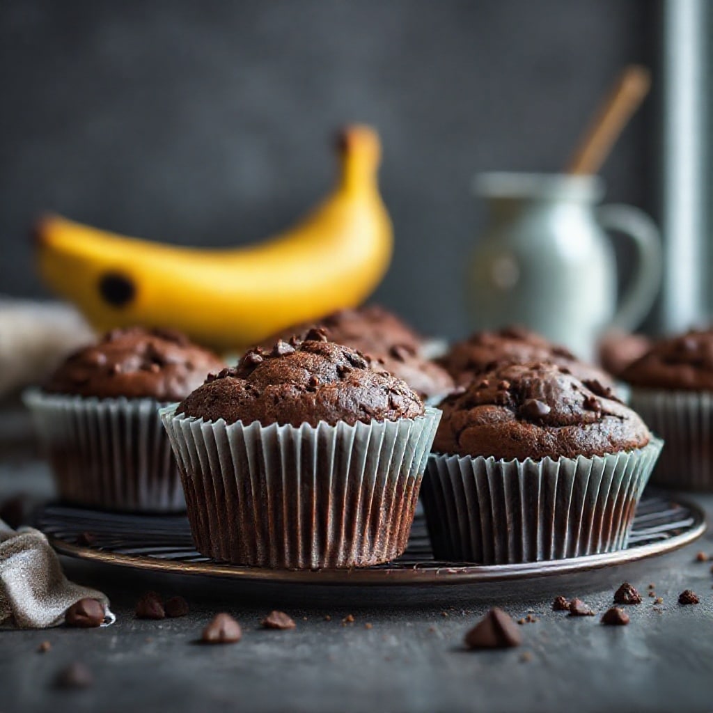 chocolate banana muffins chocolate banana muffins