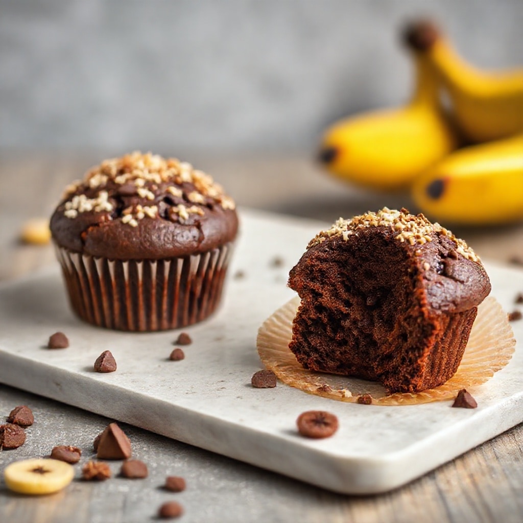 chocolate banana muffins