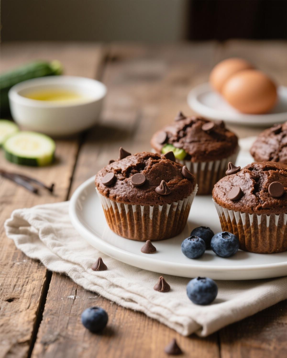 chocolate zucchini muffins chocolate zucchini muffins