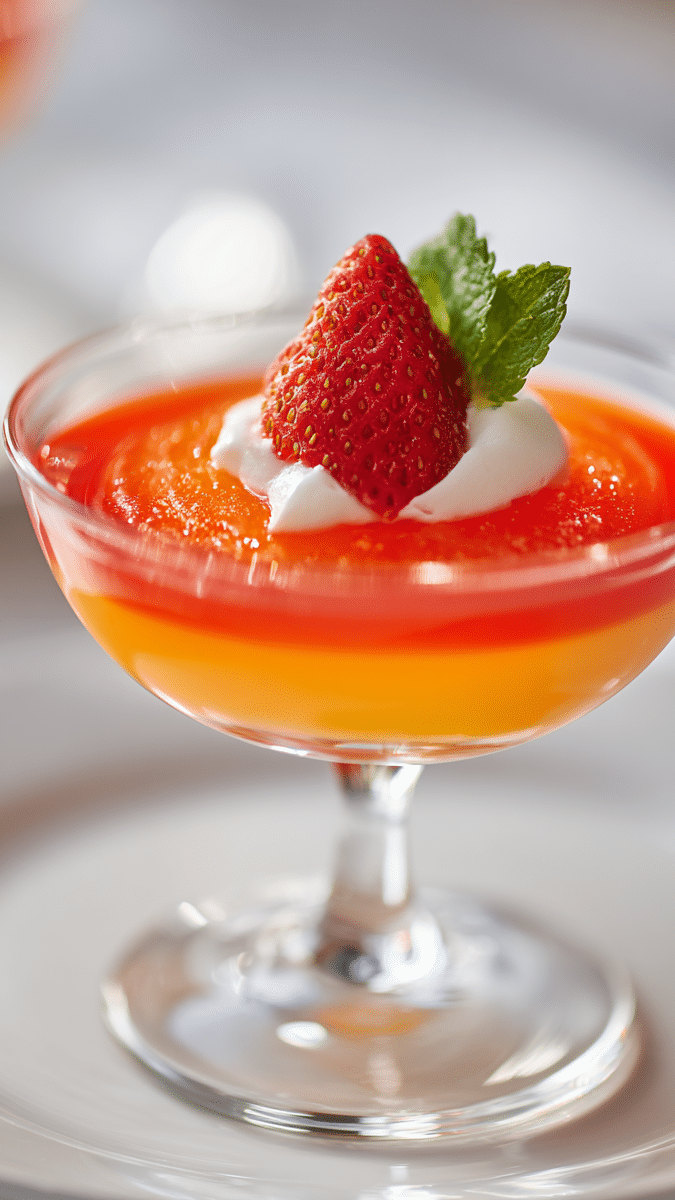 Close-up of Mango Jello texture