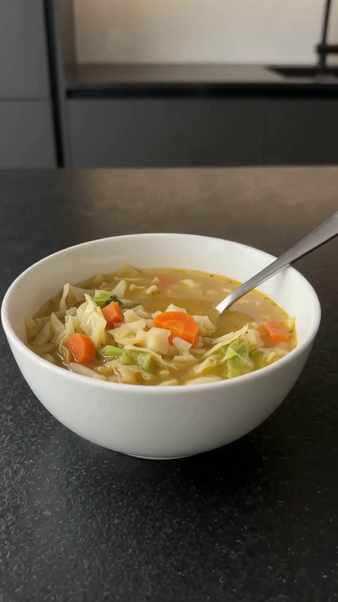 Comforting Homemade Cabbage Soup with Fresh Vegetables