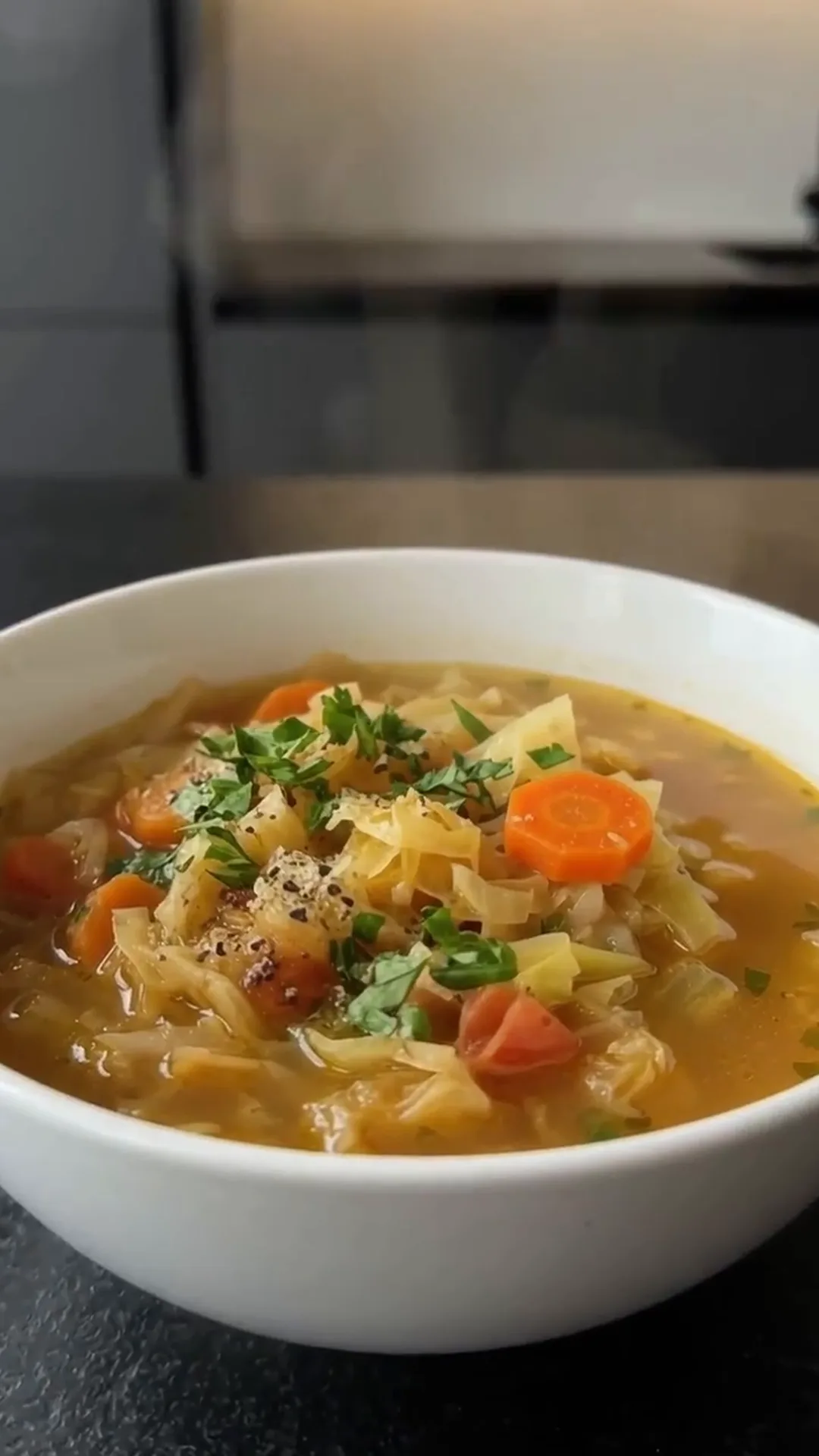 Comforting Homemade Cabbage Soup with Fresh Vegetables – Sauté the aromatics