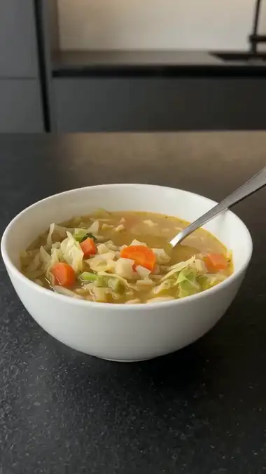 Comforting Homemade Cabbage Soup with Fresh Vegetables