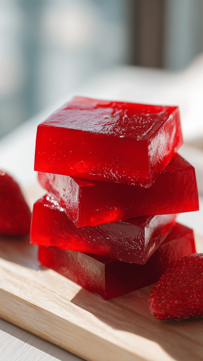 Close up of Cranberry Plum Gelatin texture