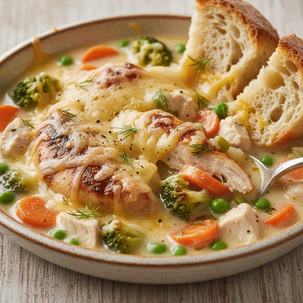 Creamy Chicken & Veggie Soup