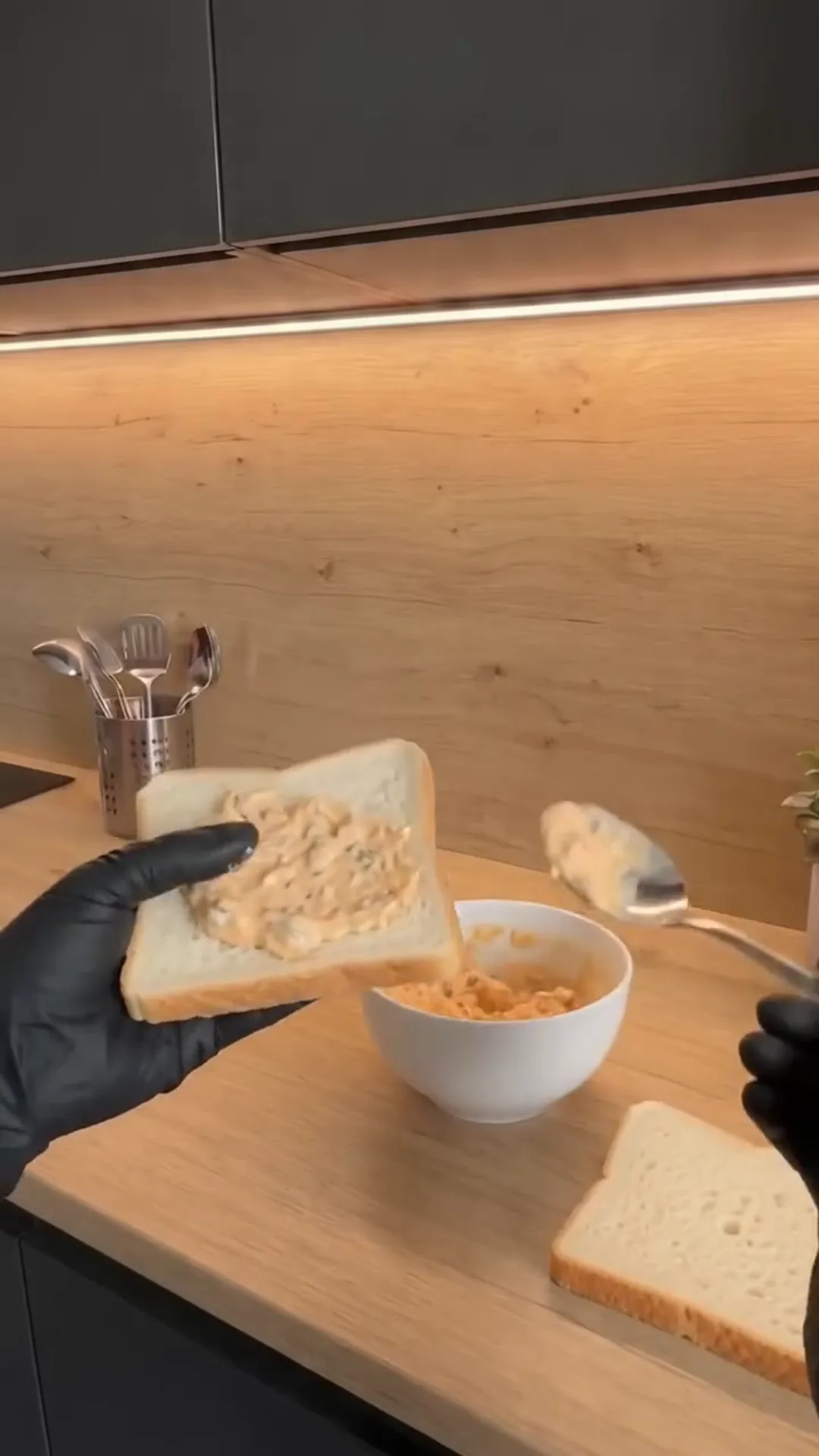 Creamy Mexican Party Sandwiches with Smoked Turkey – making a sandwich