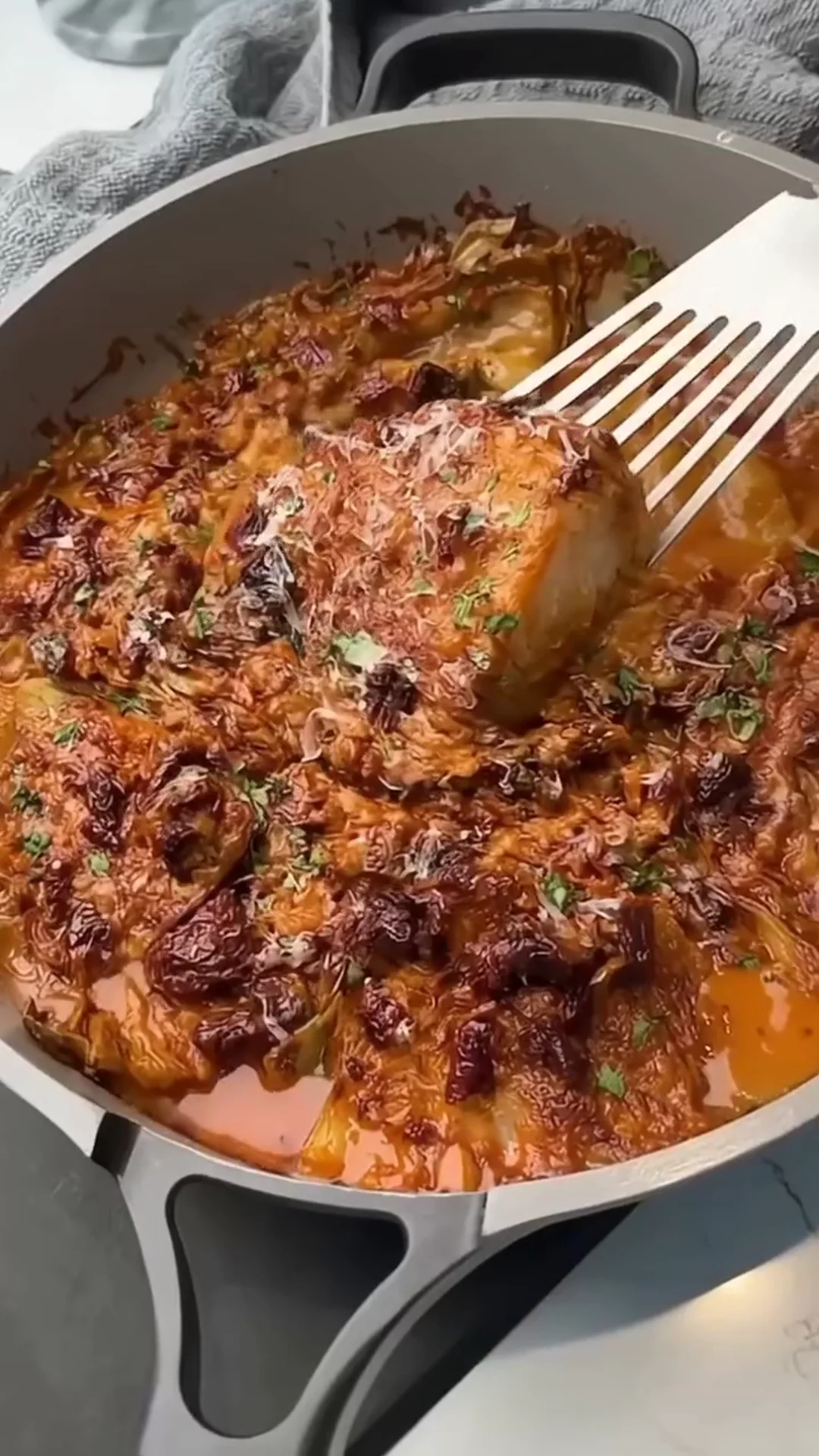 Creamy Sun-Dried Tomato Braised Cabbage Roasted Wedges