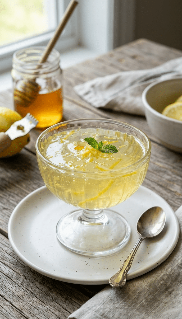 crystal lemon honey gelatin cooking frequently close-up