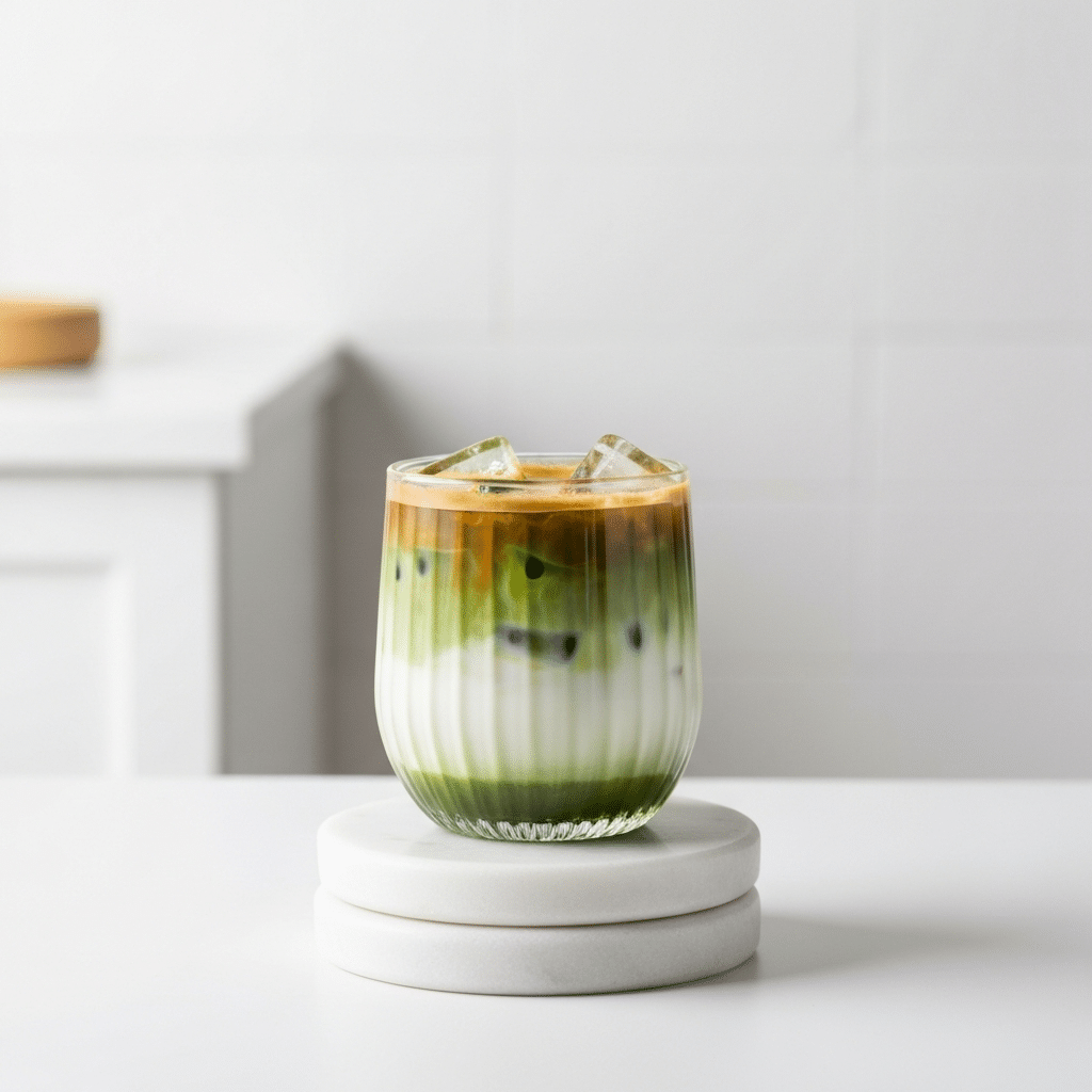 dirty matcha latte