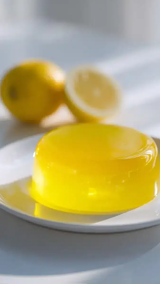 close-up of smooth gelatin texture