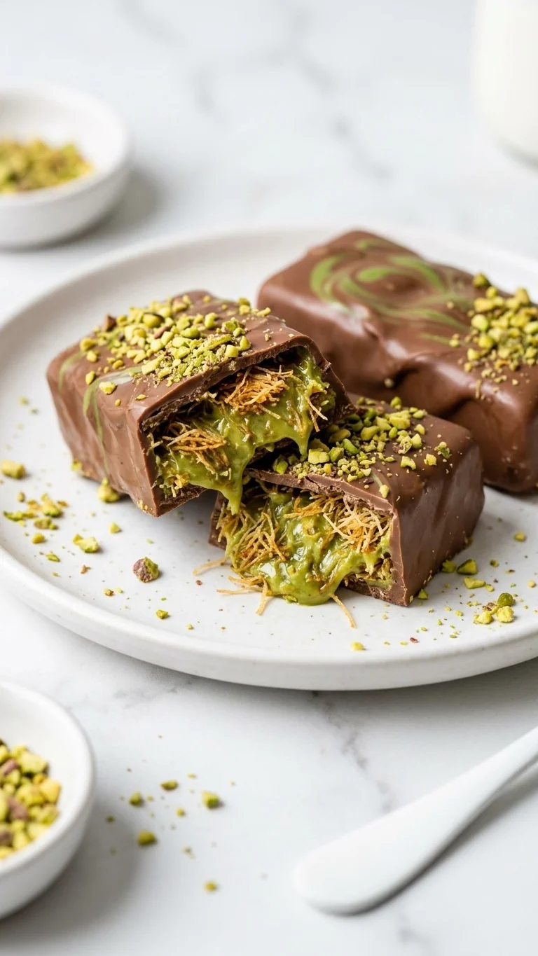 Dubai Chocolate Bars with Pistachio Filling