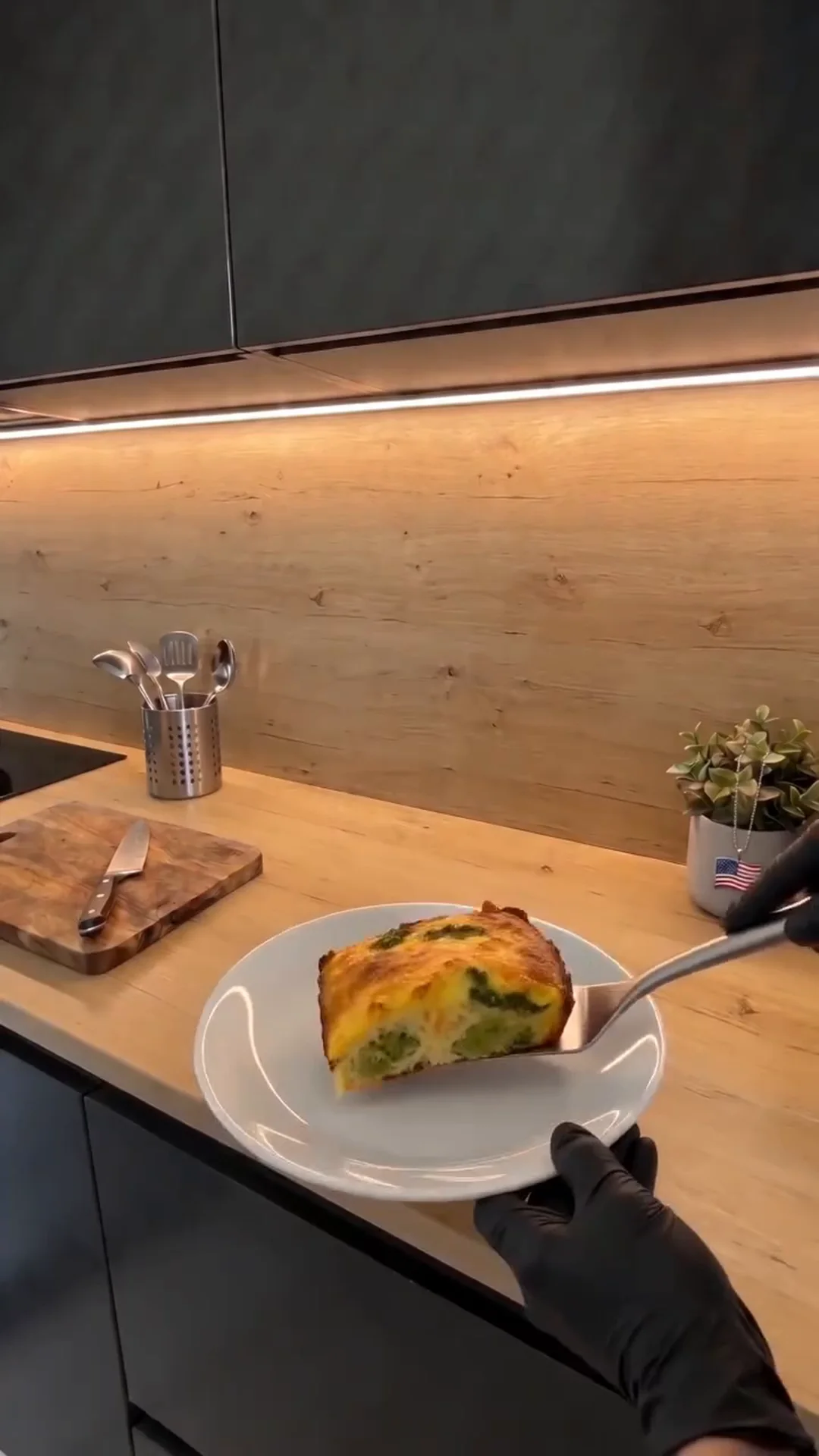Easy Baked Broccoli Vegetable Omelet with Melted Cheese