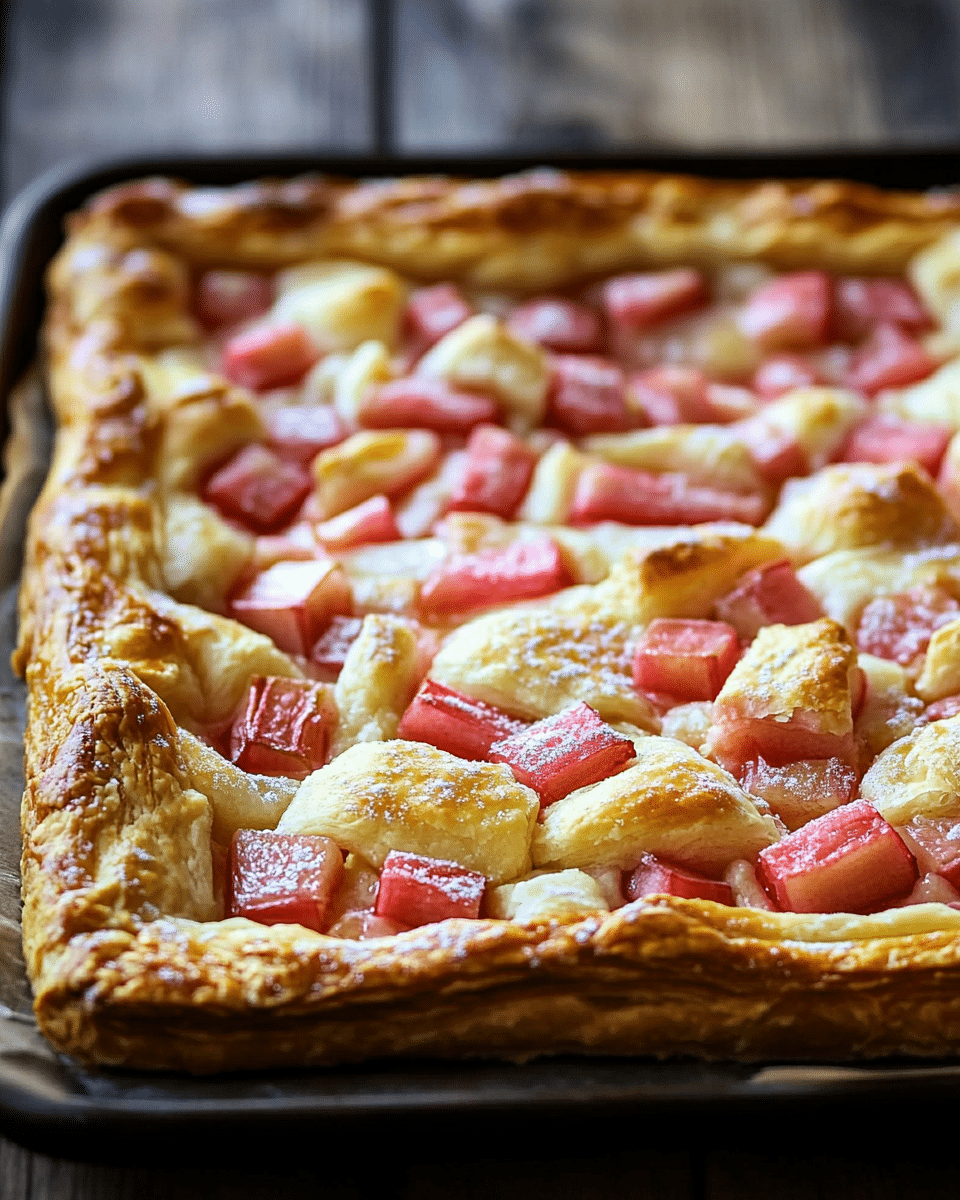 Easy Rhubarb Puff Pastry Tart