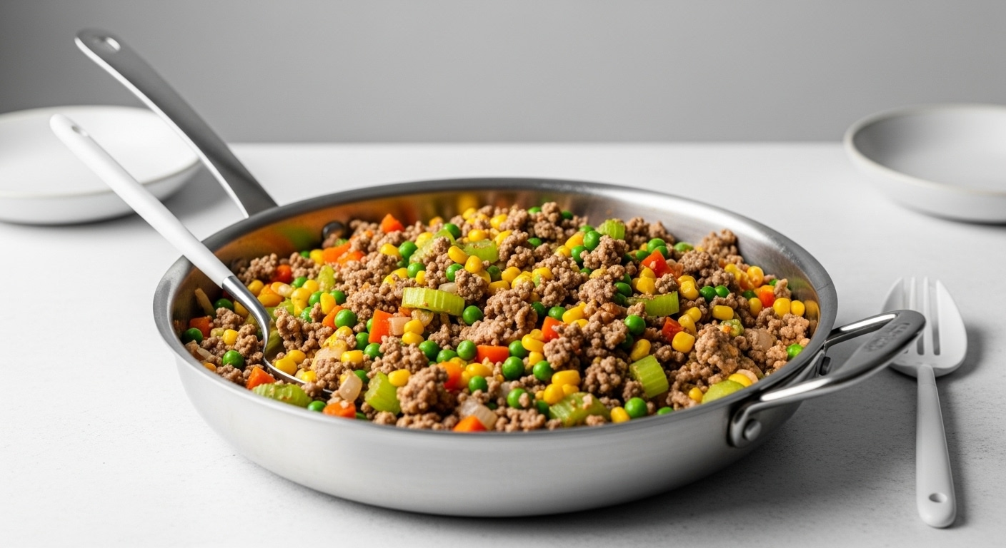 Easy Shepherd'S Pie Casserole Cooking Close-Up easy shepherd's pie casserole cooking ingredients close-up