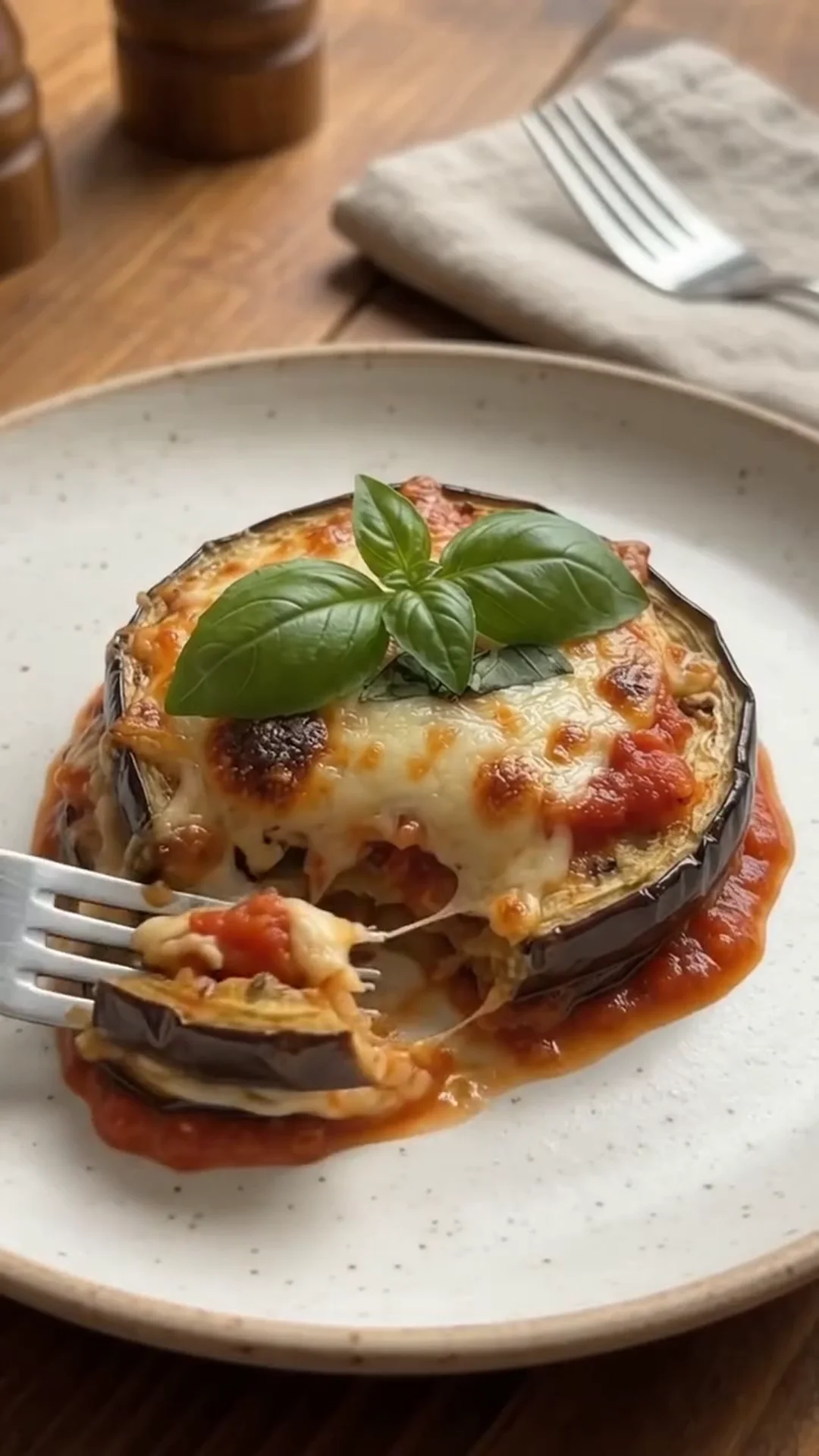 Easy Unbreaded Baked Eggplant Parmesan Recipe