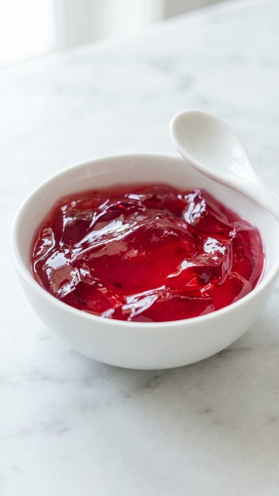 Close-up of cranberry gelatin texture