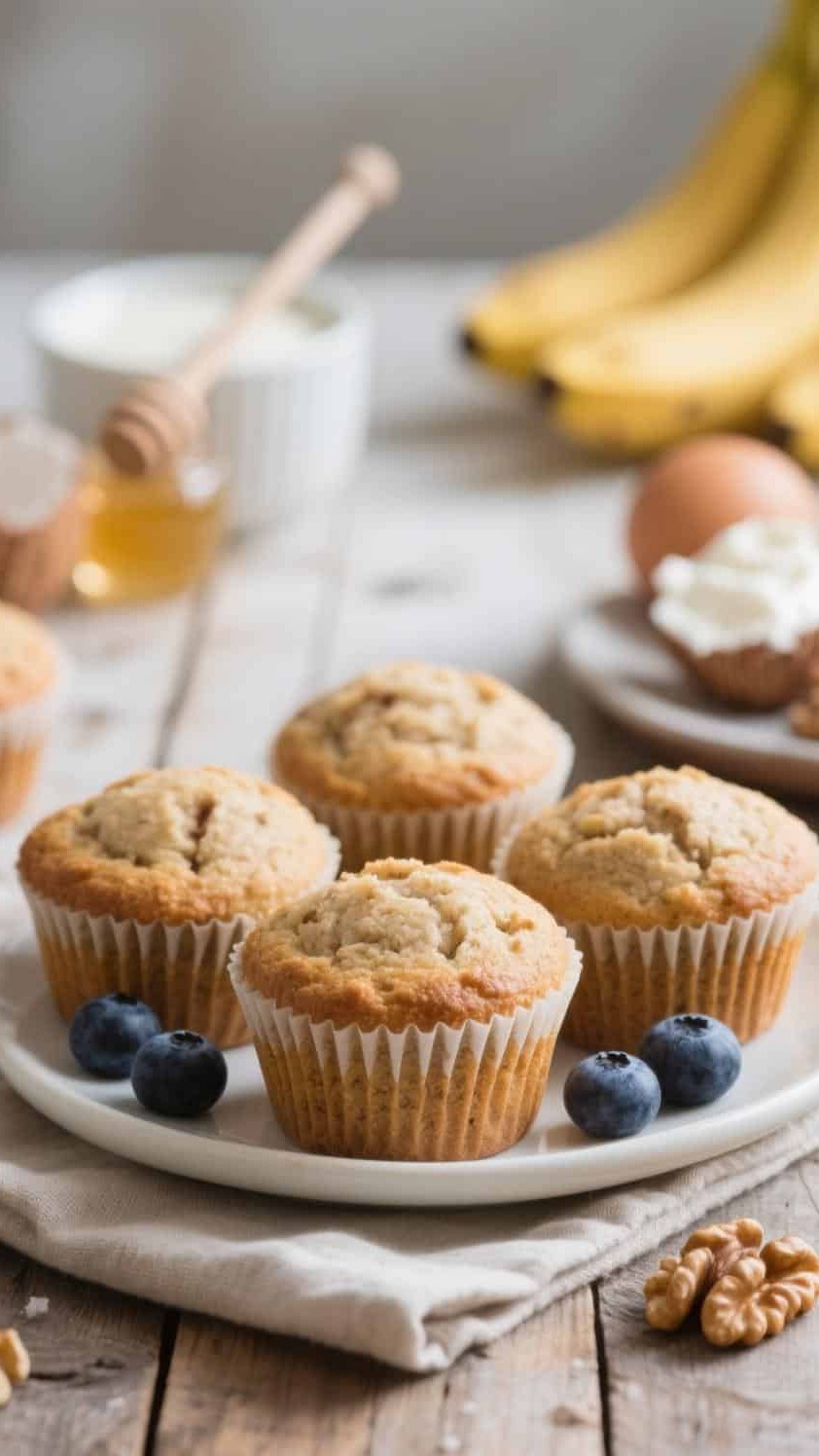 Healthy banana muffins