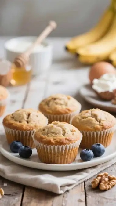 Healthy banana muffins