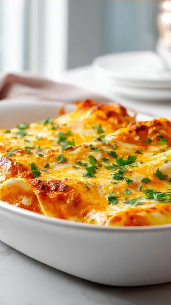 Close-up of enchilada filling