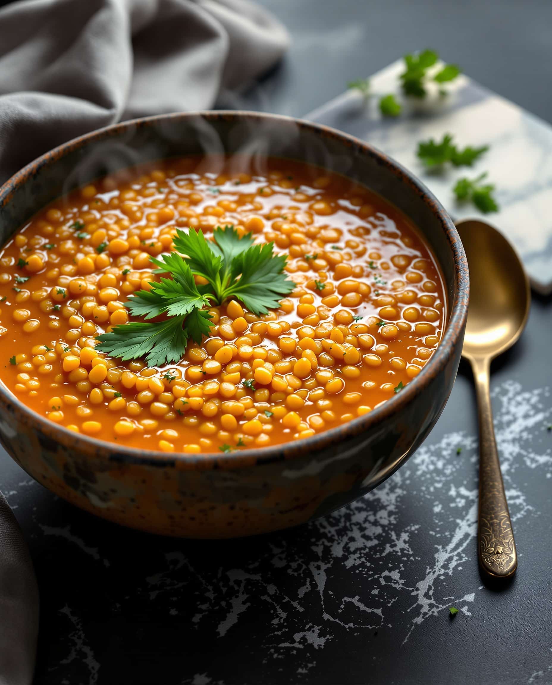 High Fiber Low Calorie Soup: Vert-Orange Lentil Wonder