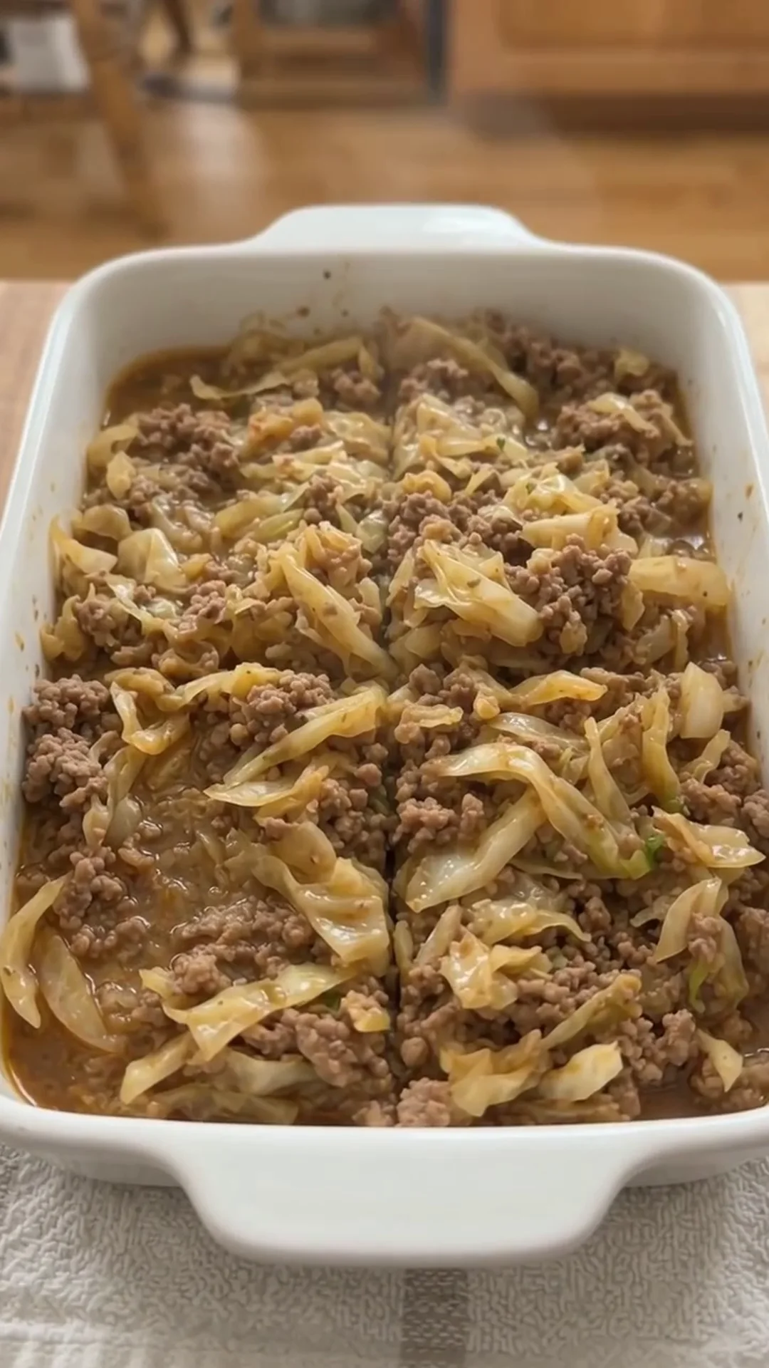 High Fiber Savory Cabbage and Ground Beef Skillet