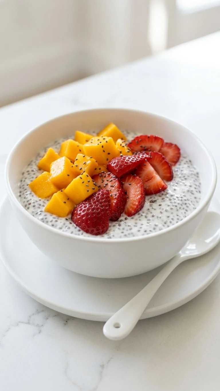 Close-up of chia seed pudding texture
