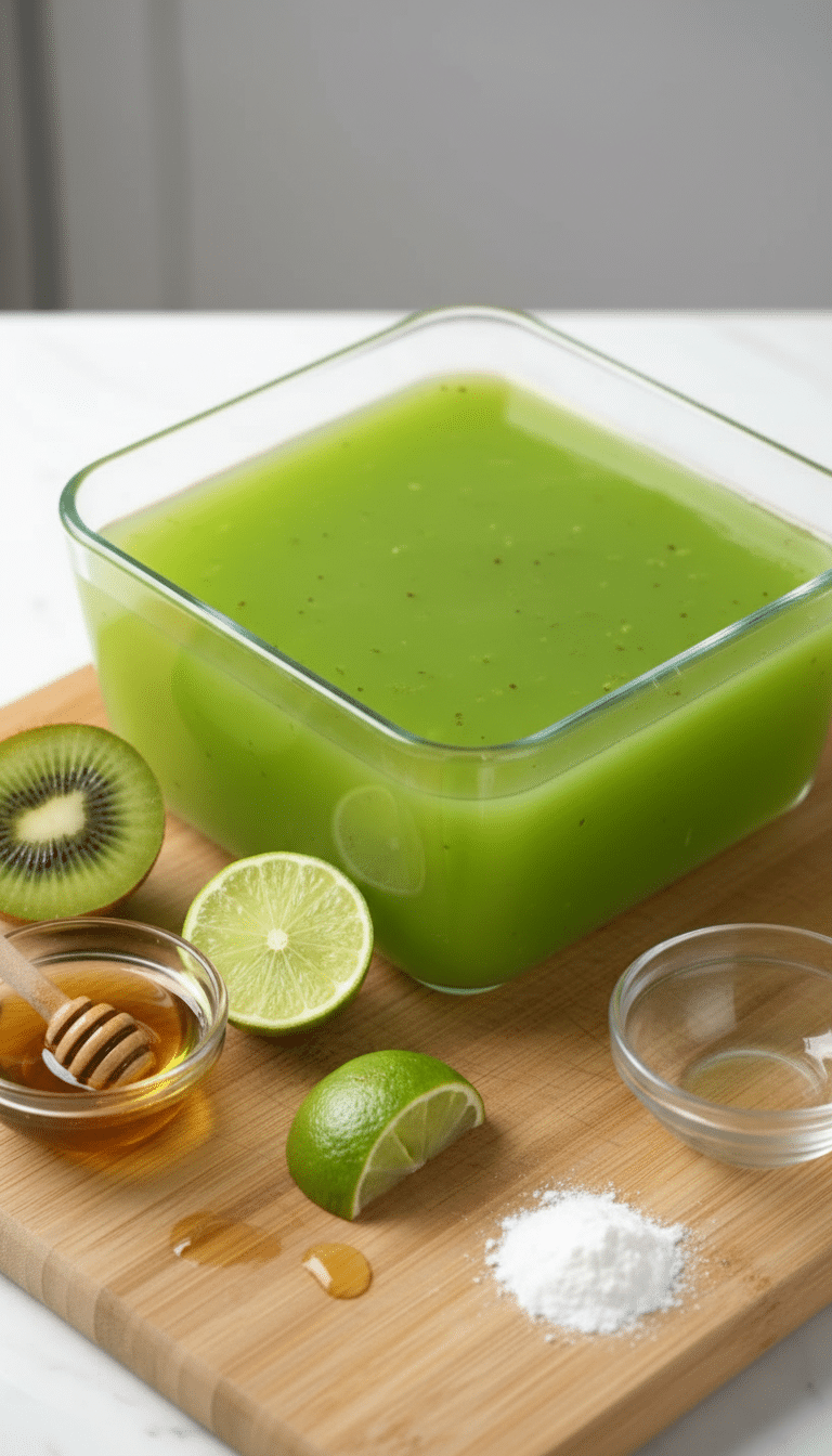 Kiwi Lime Gelatin Slices Cooking Close-Up kiwi lime gelatin slices cooking ingredients close-up