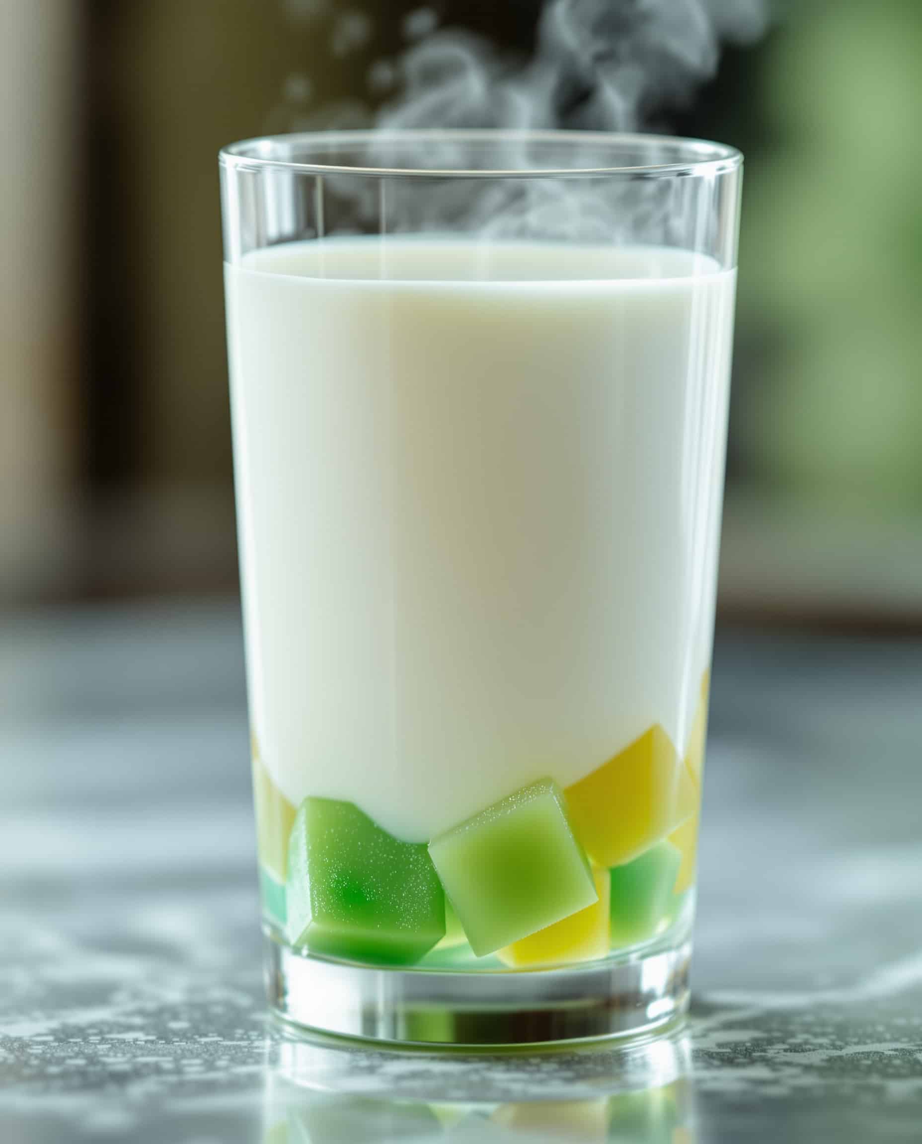 Korean Jelly Milk Drink Recipe - close-up