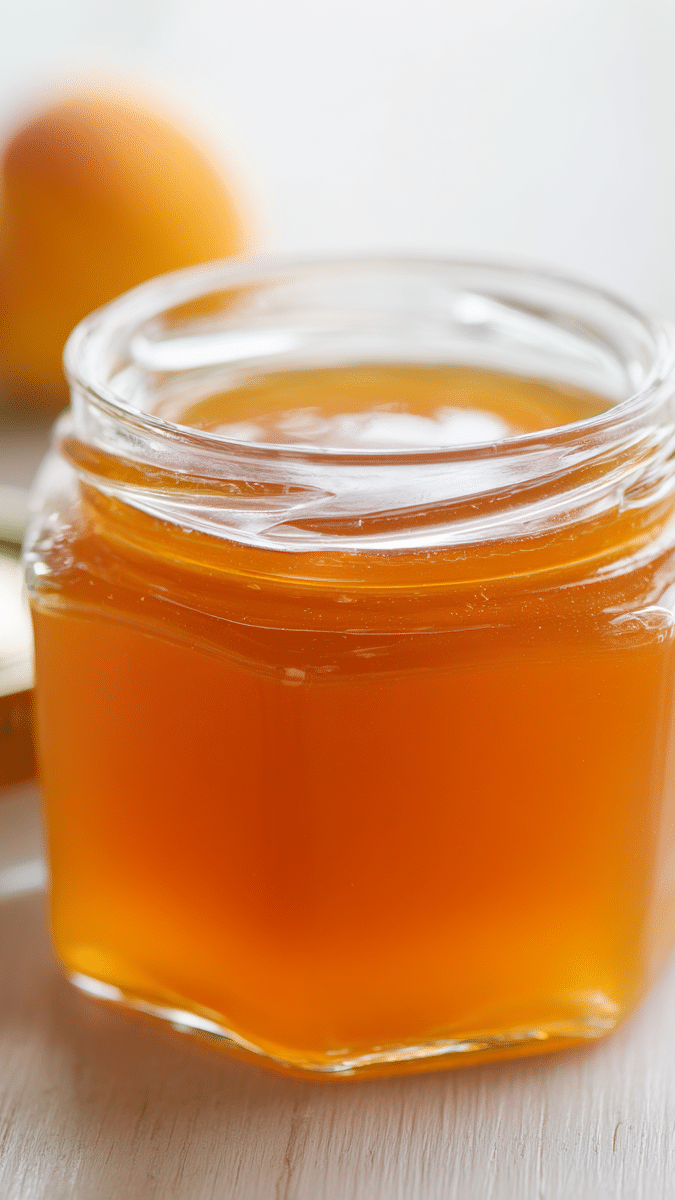 Close-up Peach Gelatin Texture