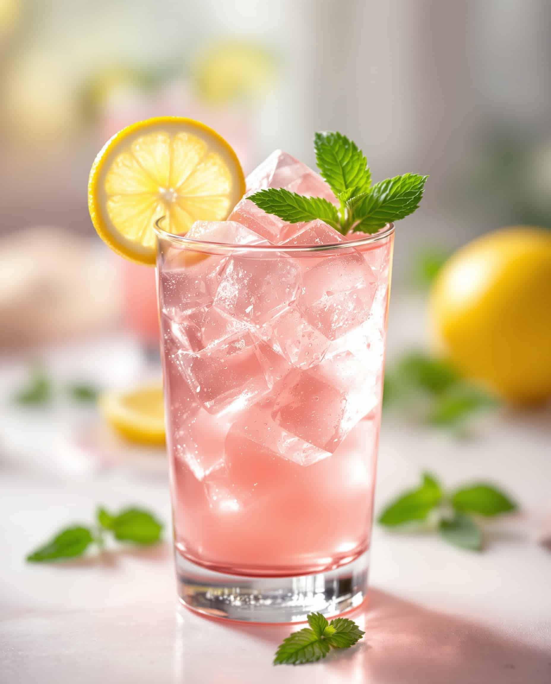 Close-up of rose-colored jiggly gelatin with citrus, supporting natural Mounjaro recipe weight loss.