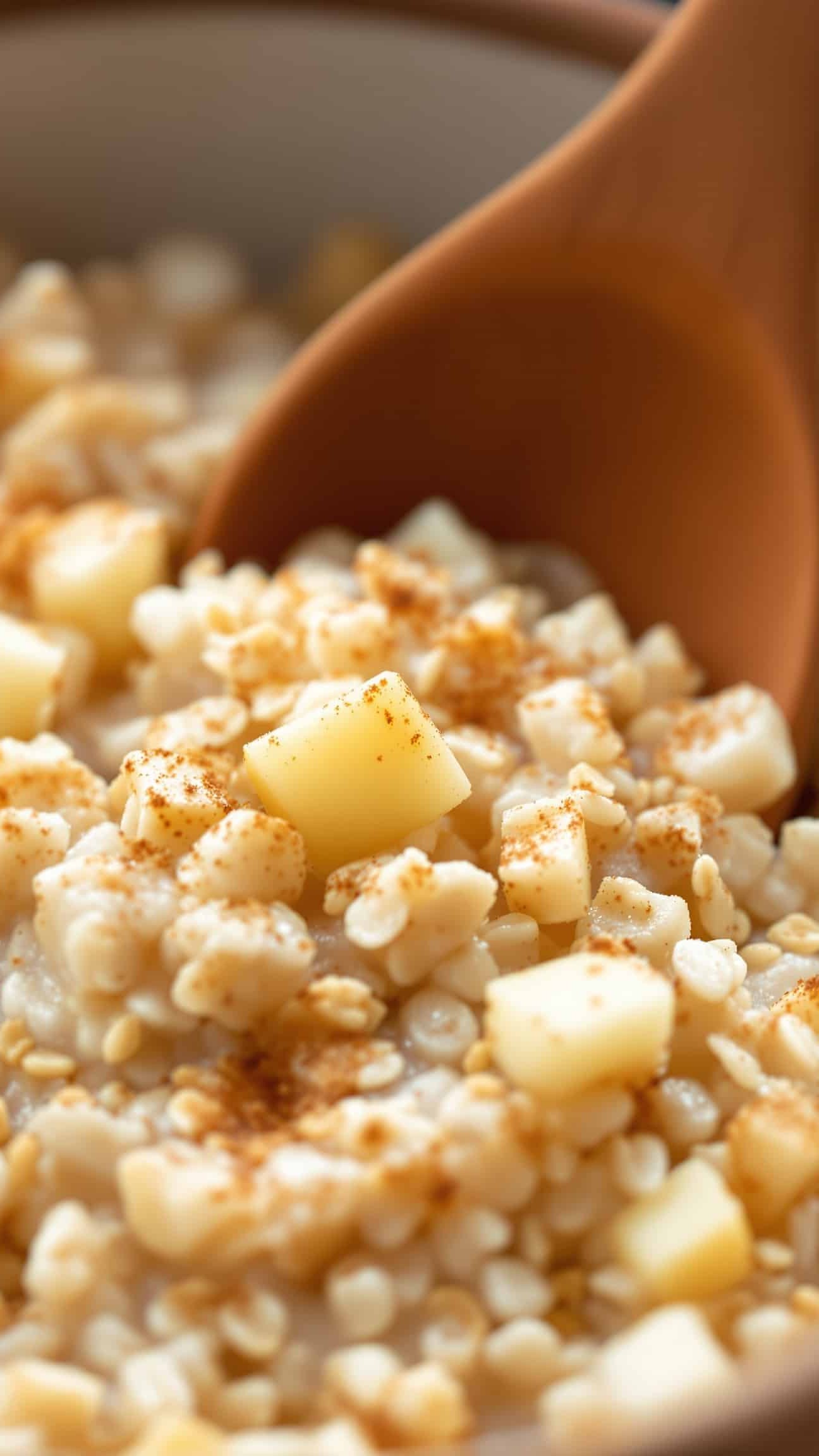 Close-up of beige-doré oatmeal cholesterol lowering recipe.