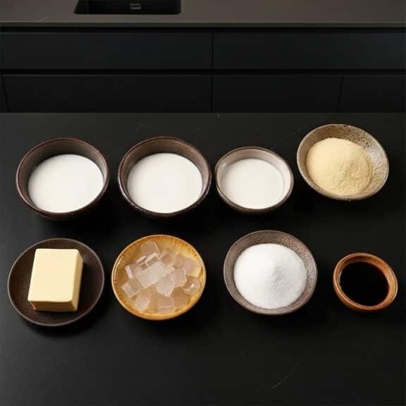panna cotta recipe without gelatin Panna cotta ingredients bowls