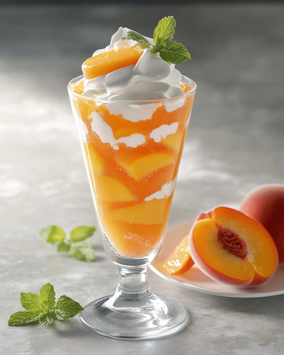 Close-up of Peach Jello Parfait texture