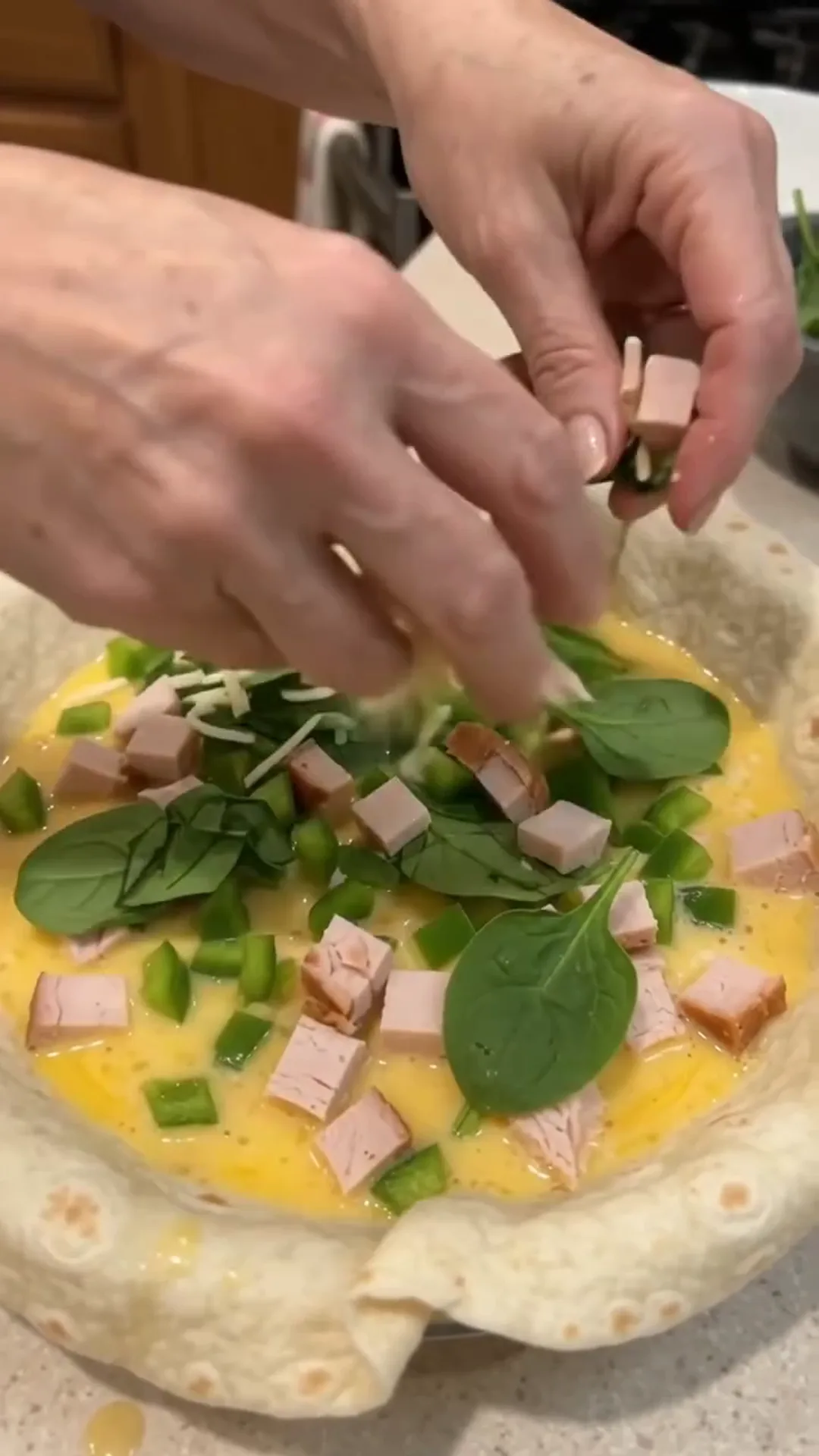 Quick Cauliflower Pizza Steaks with Smoked Turkey and Cheese – Assemble the Steaks