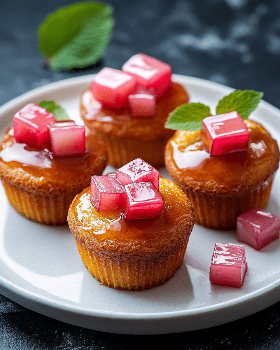 Rhubarb Upside Down Muffins